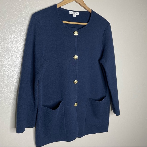 J. Crew | Giselle Sweater Blazer, Merino Wool Blend, Navy Blue, Small - Picture 5 of 15